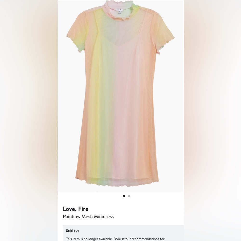 Love, Fire Rainbow Mesh Dress